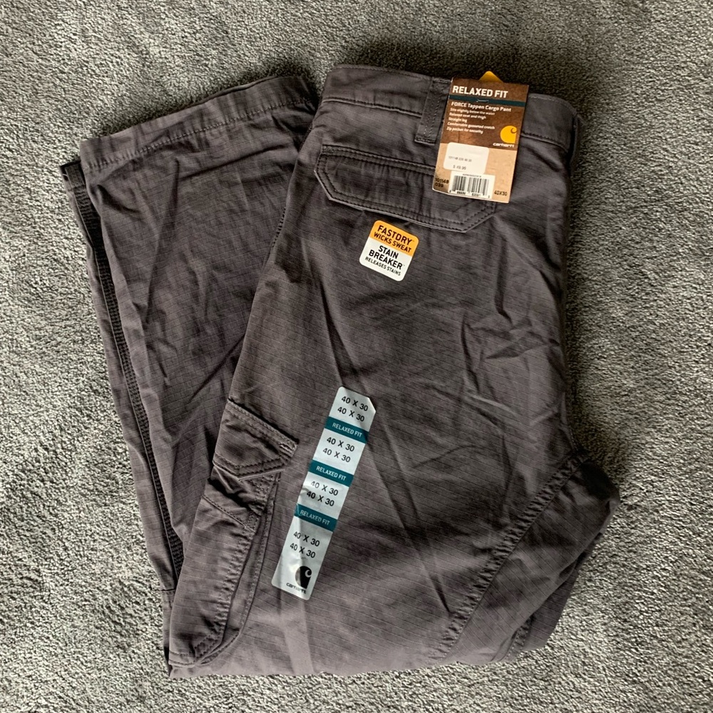 Carhartt Pants Gray Force Tappen Cargo Pant NWT 40x30